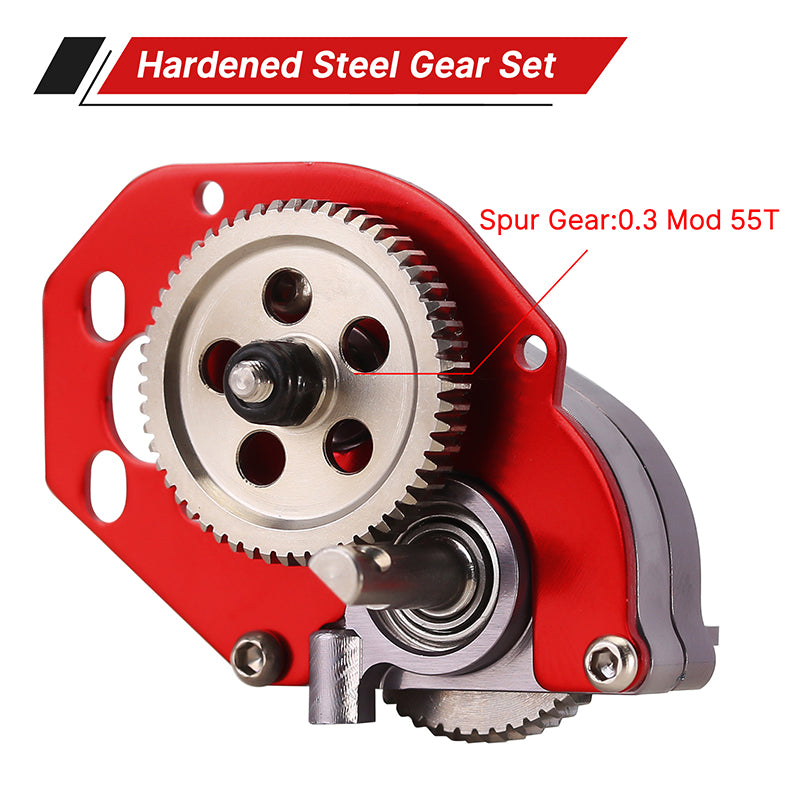 INJORA CNC Aluminum Complete Transmission Gearbox for Axial SCX24 AX24
