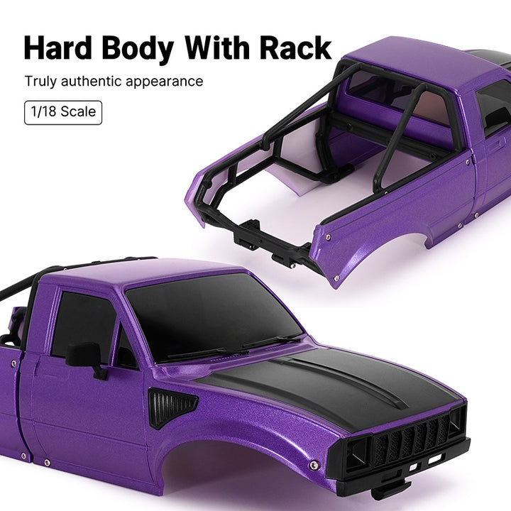 INJORA IR60 Pickup Rigid Body with Load Bars for 1/18 RC Crawler TRX4M Defender Bronco (Chrome INJORA IR60 Pickup Rigid Body with Load Bars for 1/18 RC Crawler TRX4M Defender Bronco (Chrome