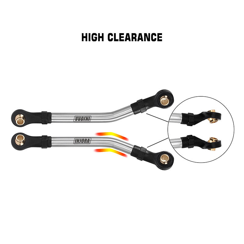 INJORA 1 Pair Stainless Steel Chassis Links for 1/18 TRX4M Mods