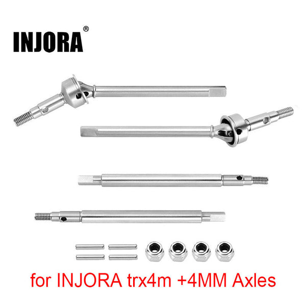 INJORA Stainless Steel Axle Shafts Steeling Links for INJORA TRX4M +4mm Axles