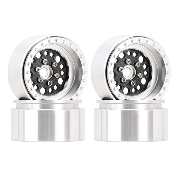 [Clearance Sale] INJORA 1.9" Deep Dish Carbon Aluminum Beadlock Wheels Offset -10mm for 1/10 RC Crawlers (W1953)