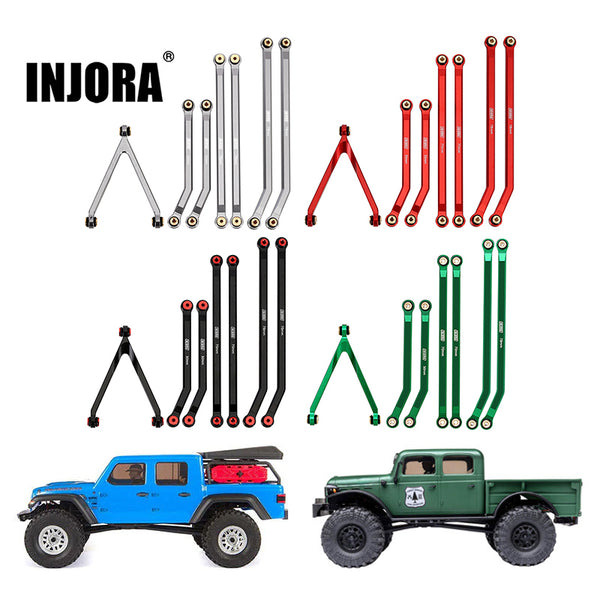 INJORA 7pcs High Clearance Aluminum Chassis Links Set for Axial SCX24 Gladiator Power Wagon