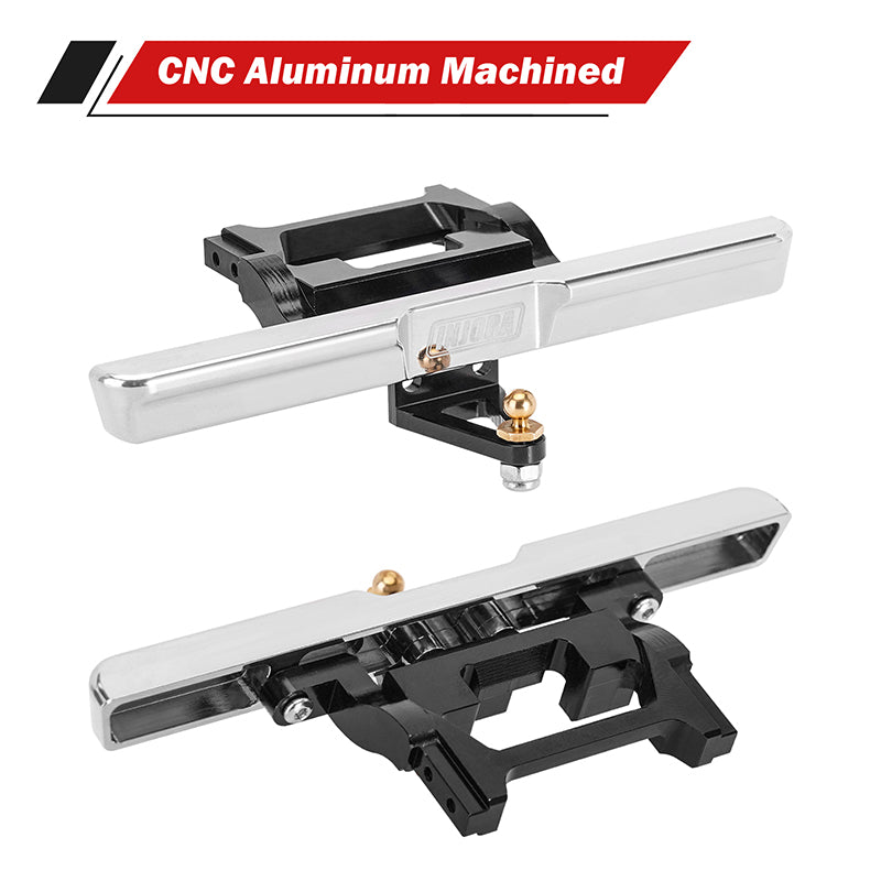 INJORA Parachoques Delantero Y Trasero De Aluminio CNC Para RC Crawler 1/18 FMS FCX18 LC80 – Mejora Tu Ángulo De Aproximación
