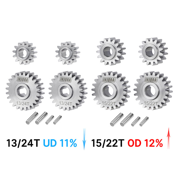 [US Warehouse] INJORA Stainless Steel Portal Gears Set for 1/18 Redcat Ascent-18