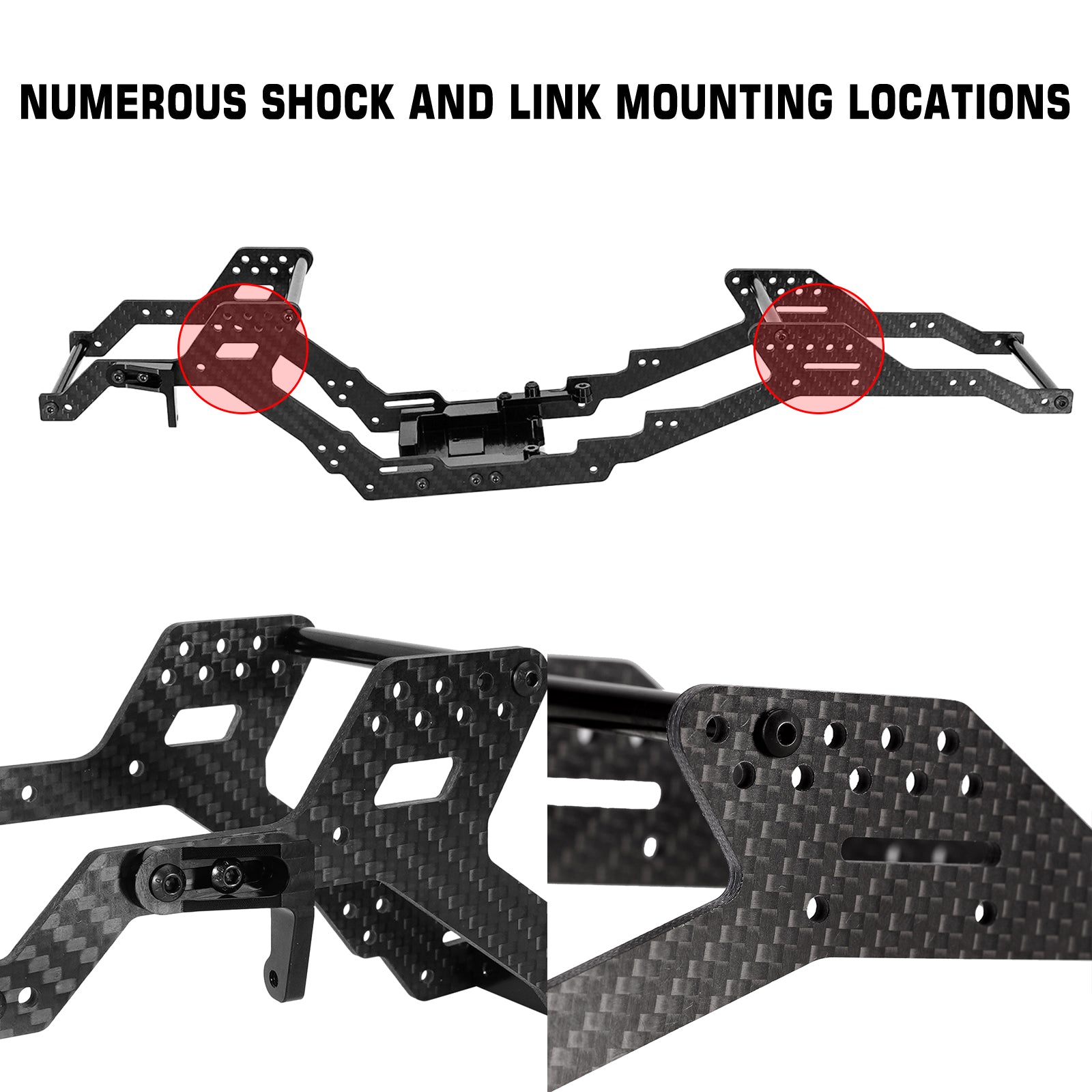 INJORA 313/324mm Wheelbase LCG Carbon Fiber Chassis Kit