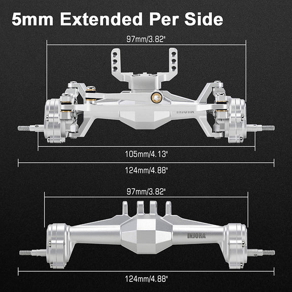 INJORA +5mm Diamond Portal Axles for 1/18 TRX4M