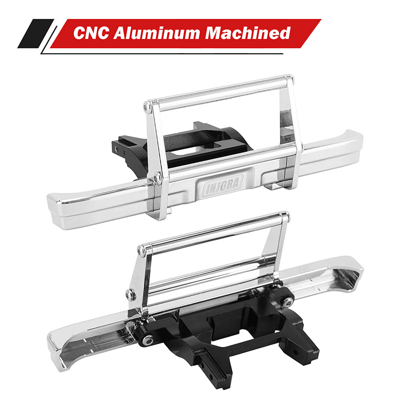 INJORA Aluminium Stoßstangen Set Für 1/10 FCX10 K10 - Chrom Optik