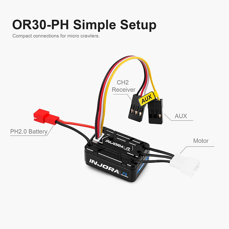INJORA Roverin OR30 Brushless ESC & 2204 Fat Viper Motor for SCX24 (XT