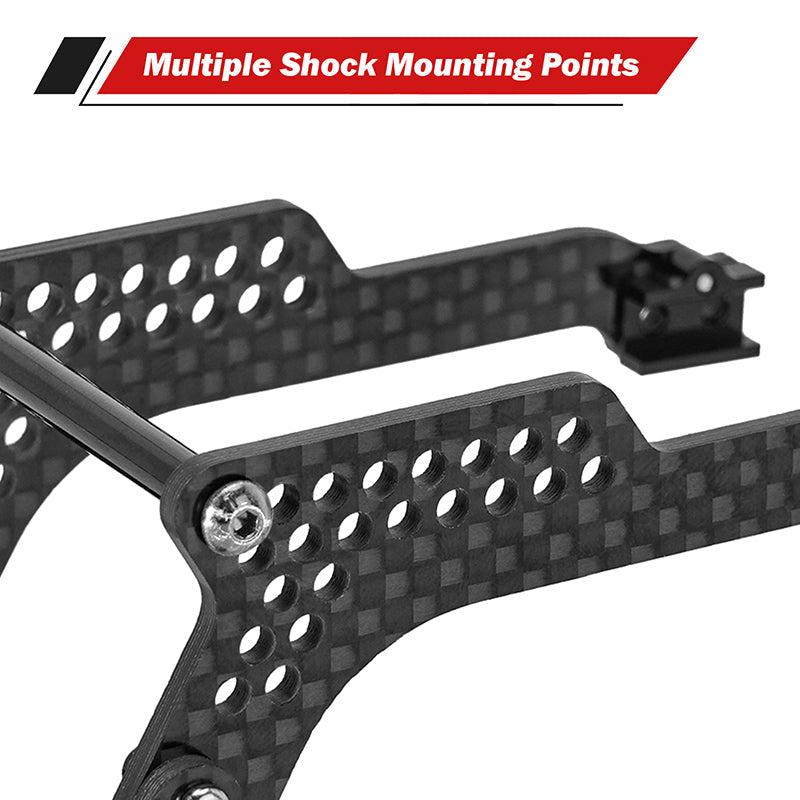 INJORA Universal LCG Chassis Kit for 1/18 TRX4M Upgrade (Carbon Fiber)