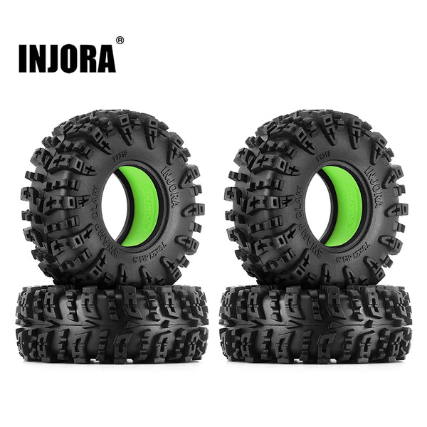INJORA 1.3" 70*27mm Swamp Claw Tires & Silicone Rubber Inserts Combo (4)