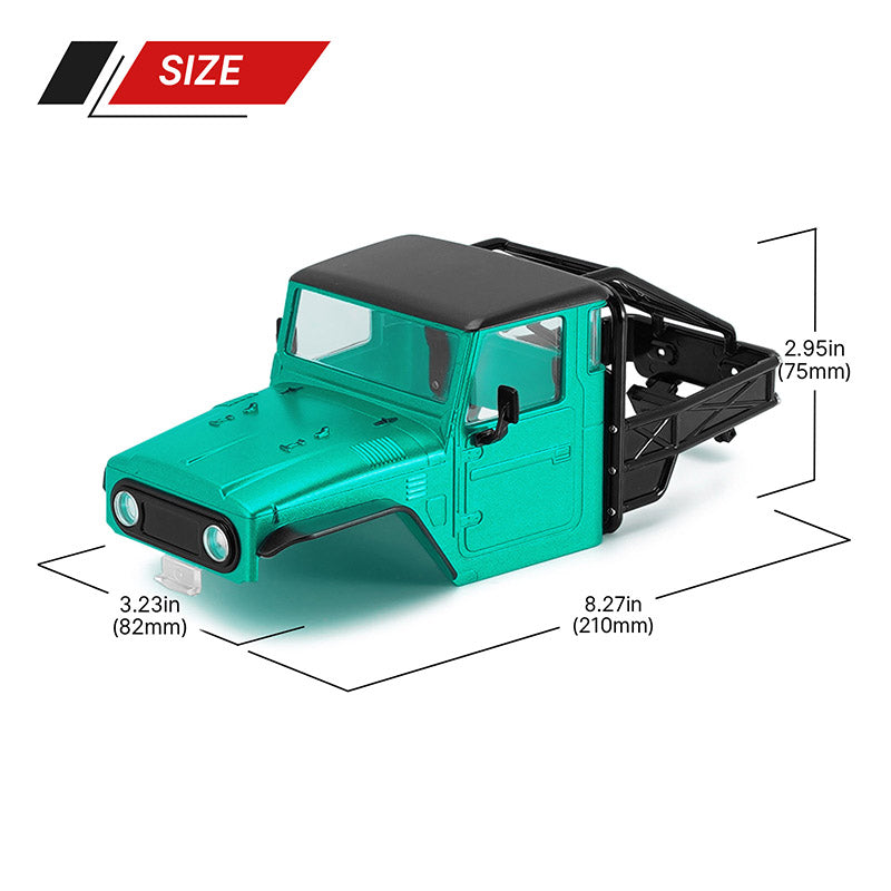 INJORA IR40 Half Truck Hard Plastic Body with Cage for 1/18