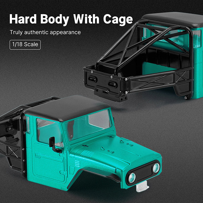 INJORA IR40 Half Truck Hard Plastic Body with Cage for 1/18
