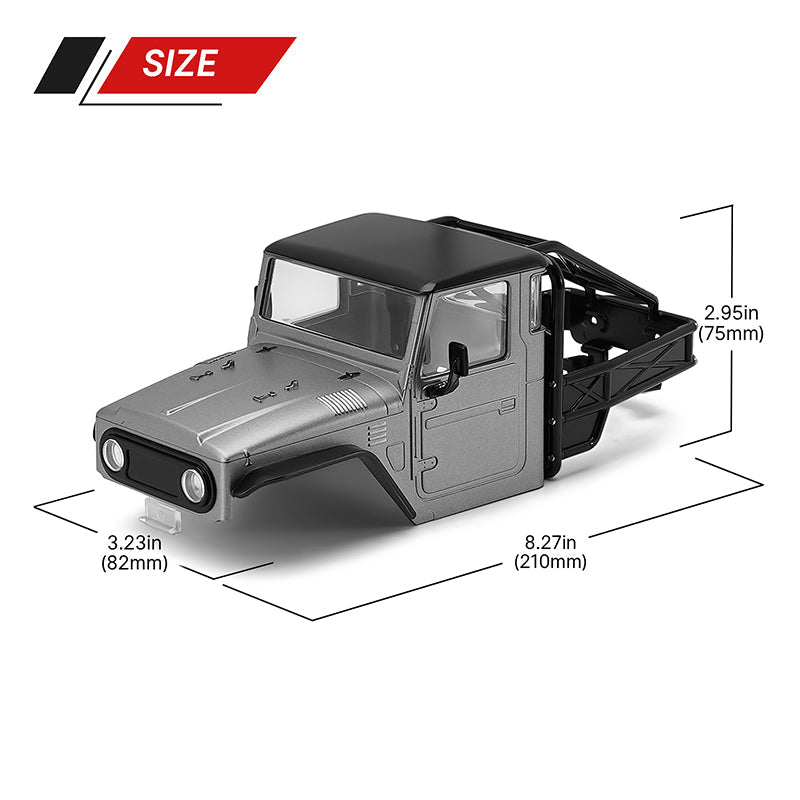 INJORA IR40 Half Truck Hard Plastic Body with Cage for 1/18 TRX4M