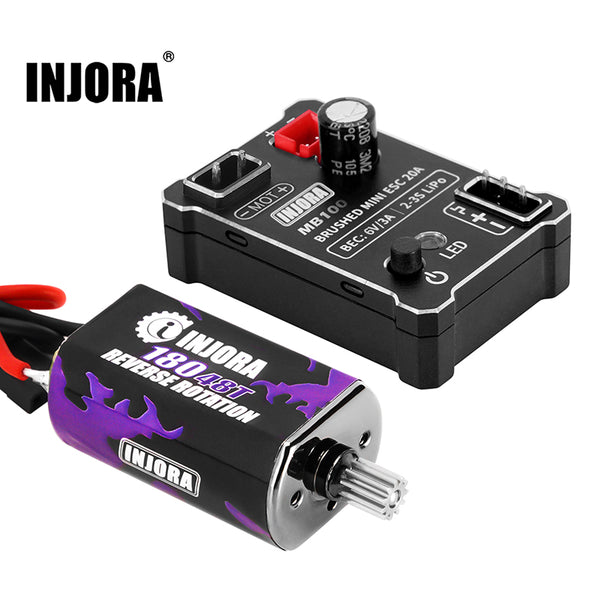 INJORA MB100-R80 20A Brushed Mini ESC with 180 pro Motor for 1/18 TRX4M