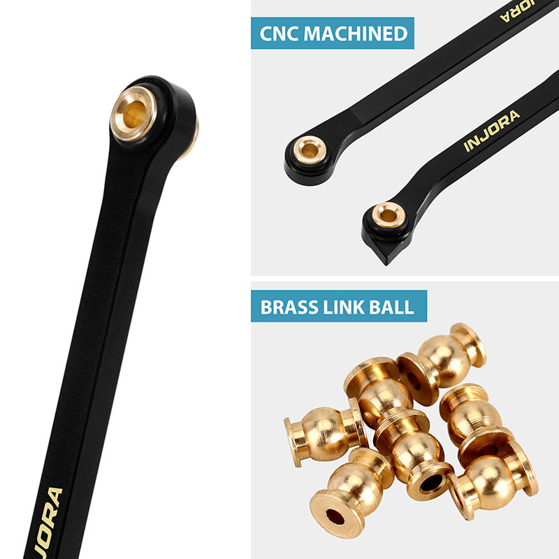 INJORA Black Brass High Clearance Links for 1/18 Redcat Ascent-18 APEX