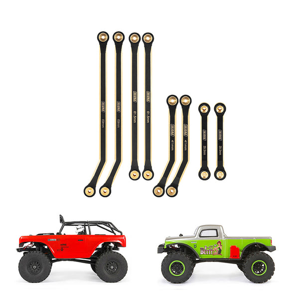INJORA 8PCS Black Brass High Clearance Links Set for 1/24 Axial SCX24 Deadbolt Betty