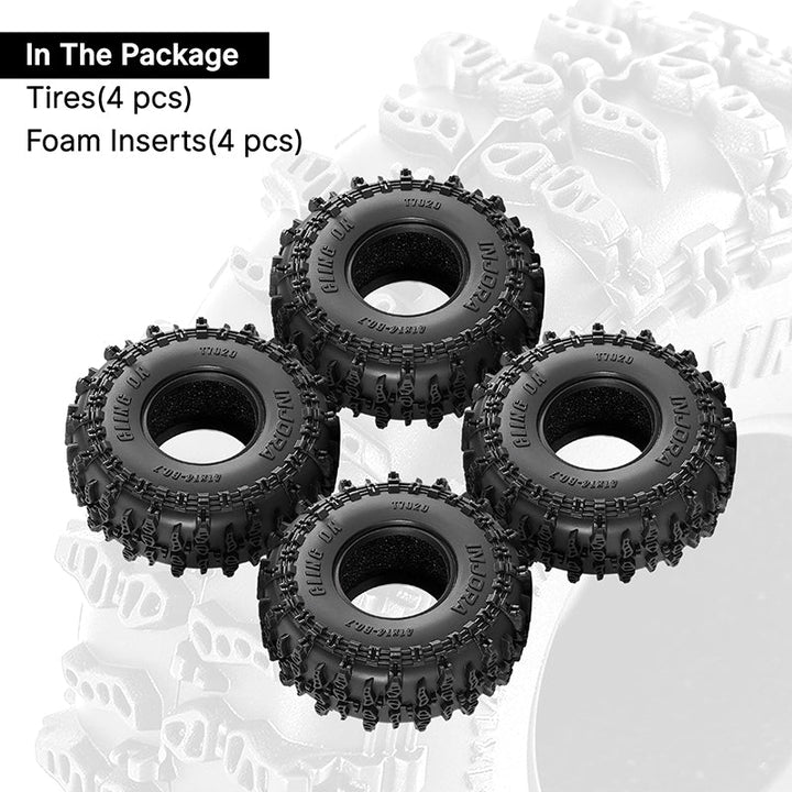 INJORA Pneus Cling On RC 41 x 14 mm 0,7 pour 1/30 Axial SCX30 (T7020