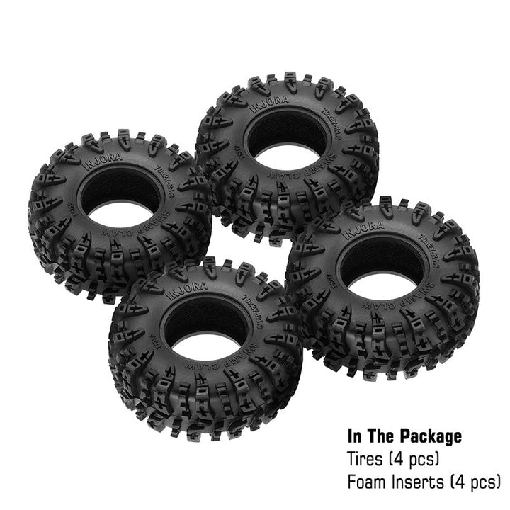 INJORA Pneus 1,3 - Pneus S5 Cling On 70 x 26 mm pour SCX24 TRX4M AX24 1/18 1/24 Micro Crawler, T1320 INJORA Pneus 1,3 - Pneus S5 Cling On 70 x 26 mm pour SCX24 TRX4M AX24 1/18 1/24 Micro Crawler, T1320