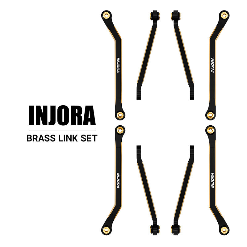 INJORA Black Brass High Clearance Chassis Links for 1/18 FMS FCX18 LC8