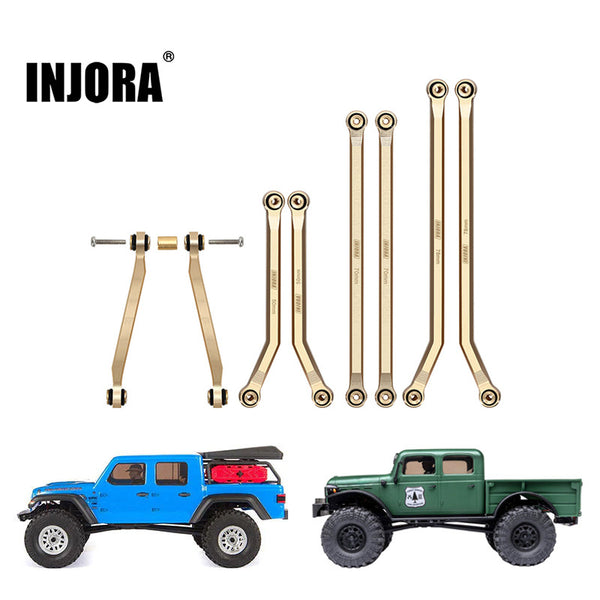 INJORA 8PCS 43g Heavy Brass High Clearance Chassis 4 Links Set for Axial SCX24 Gladiator Power Wagon