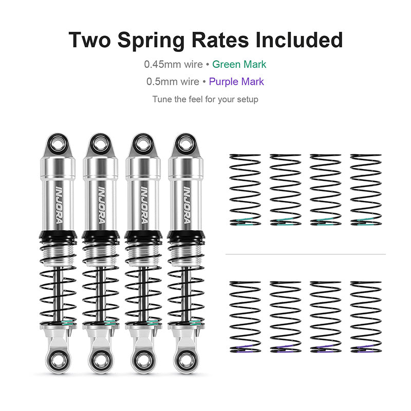 INJORA LS 55mm Aluminum Oil Shocks for 1/18 TRX4M