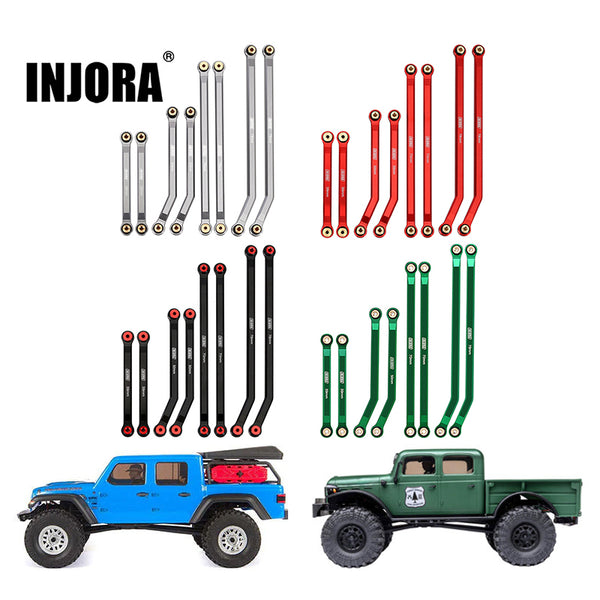 INJORA 8PCS Aluminum High Clearance 4 Links Kit for Axial SCX24 Gladiator Power Wagon