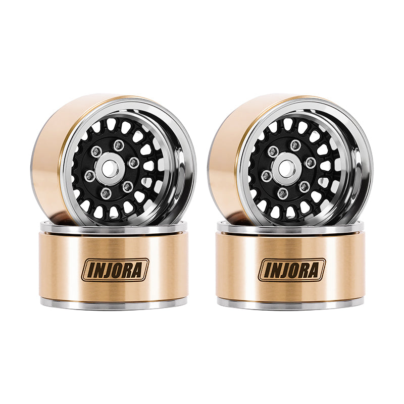 INJORA 1.9 ModuWheel Beadlock Wielen Brass & Aluminium, -9,65mm Offset voor 1/10 RC Crawlers - YQW-MW1905SR · Modelsport