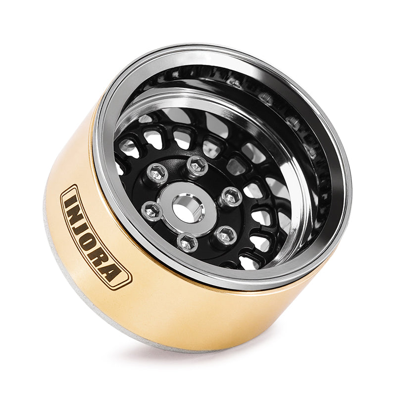 INJORA Roue Beadlock de 5,6 cm en laiton et aluminium - Jante décalée de 10 mm pour mise à