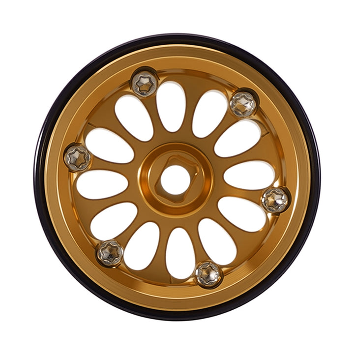 INJORA D19 Llantas Beadlock De Aluminio CNC – 19 Mm Con Desplazamiento 0 Mm, Compatibles Con Axial SCX24, Color Titanio