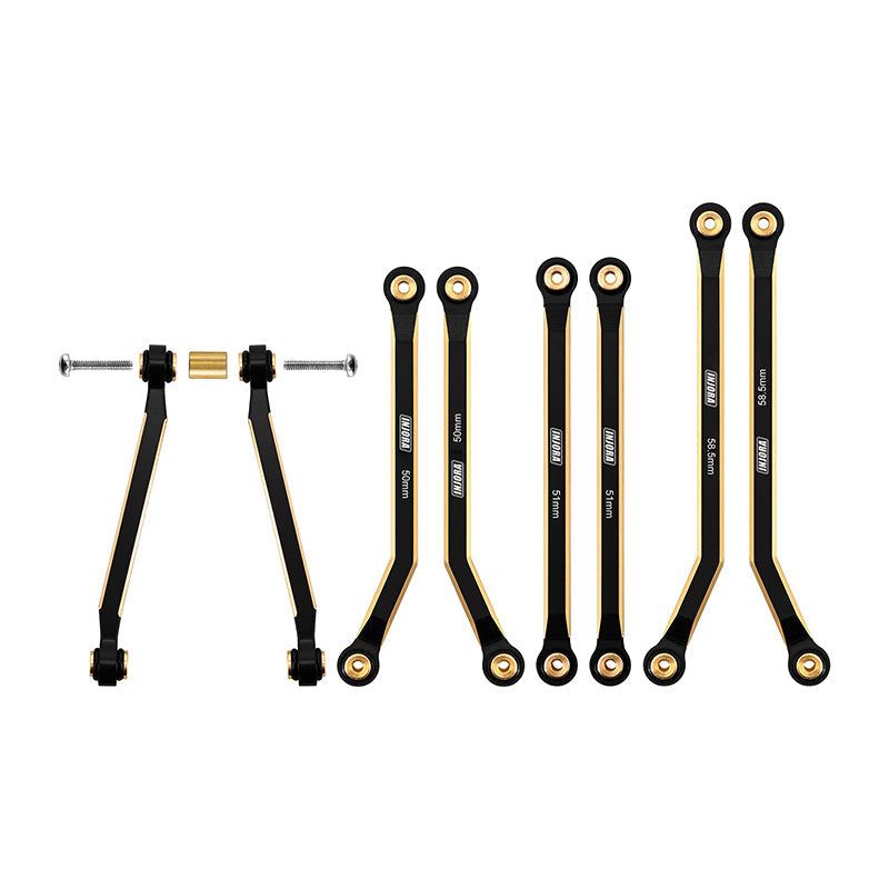 INJORA Kit Liens Avant Surélevés Laiton – 37g – Pour SCX24 C10 JLU Bronco – 8 Pièces – 1/24 RC Crawler
