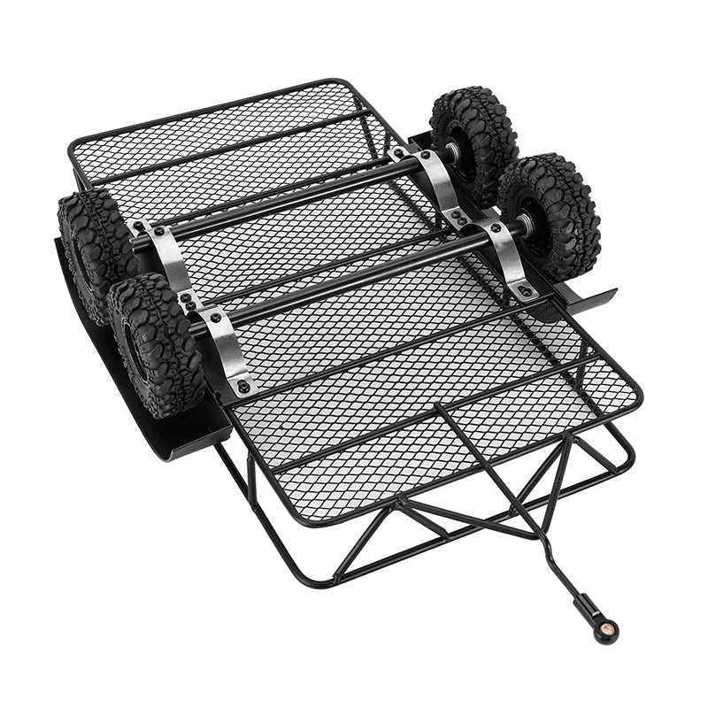 INJORA Metal Hitch Mount Trailer for 1/18 RC Crawler TRX4M
