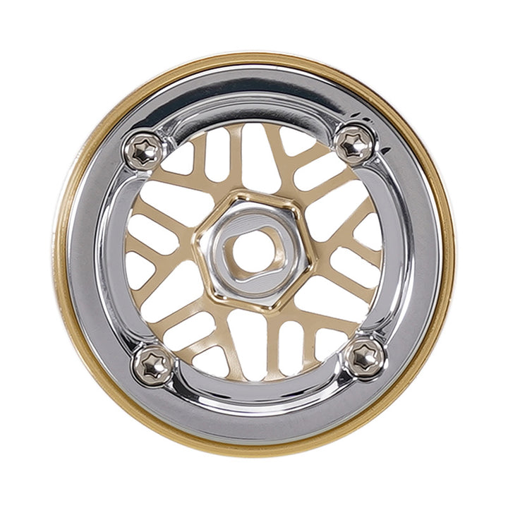INJORA D19 0.7" ModuWheel – Juego De 4 Ruedas De Latón Y Aluminio Para Axial SCX24, Redcat Ascent-18 Y Más | Desplazamiento Negativo De -2 Mm | Diámetro 19 Mm, Ancho 10.8 Mm | Incluye Destornillador Torx