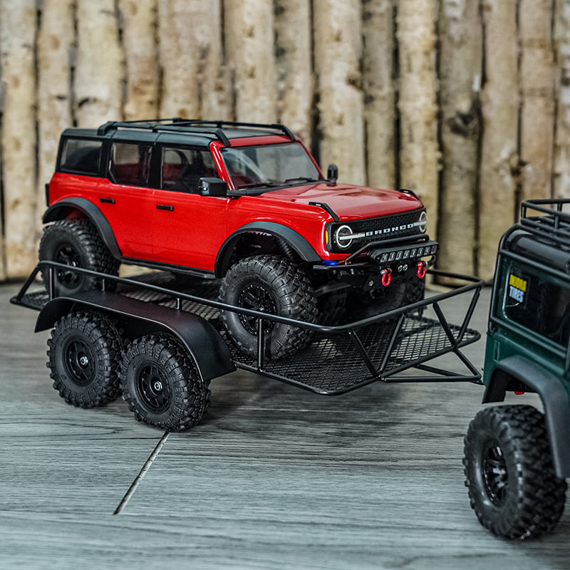 INJORA Metal Hitch Mount Trailer for 1/18 RC Crawler TRX4M