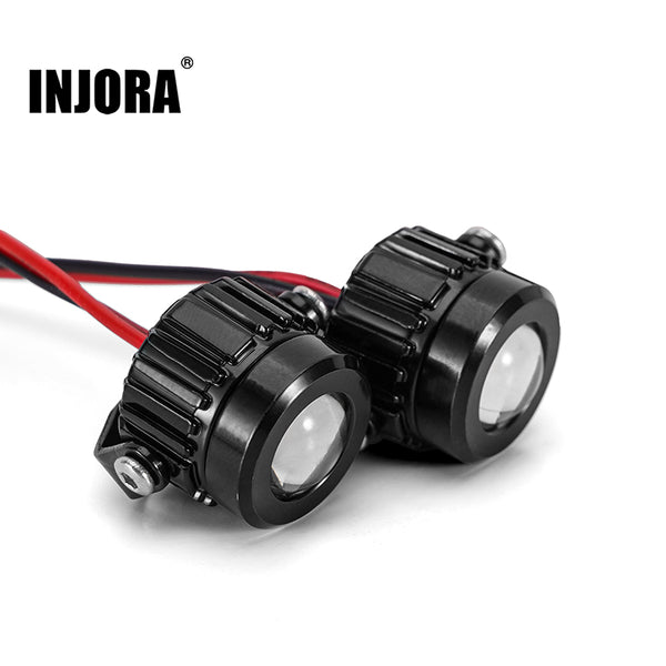 INJORA Super Bright LED Lights for 1/10 1/8 RC Crawlers (Aluminium, White)