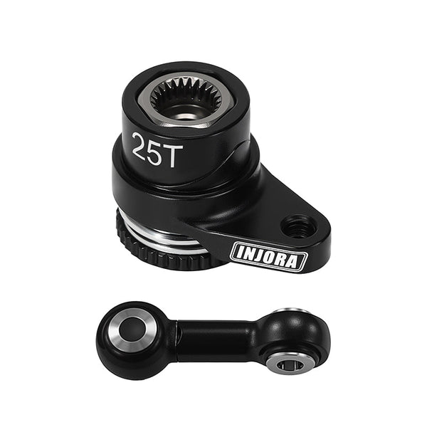 INJORA Ensemble Servo Saver En Aluminium 25T Avec Servo INJS11 – Compatible ARRMA Mojave GROM 1/16 1/12 Losi Nascar – Upgrade RC