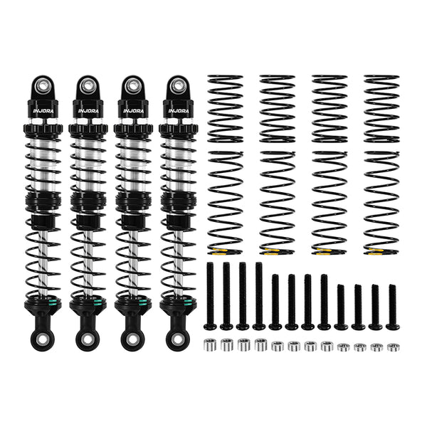 INJORA DRX Dual-Rate Spring Oil Shocks for 1/10 RC Crawlers, 80mm