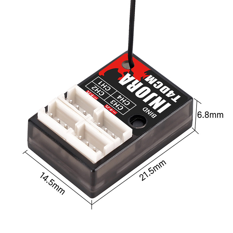 INJORA 4CH 2.4GHz Micro Receiver for 1/32 1/30 1/24 RC Cars