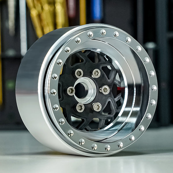 [Clearance Sale] INJORA 1.9" Carbon Fiber Aluminum Wheels Offset -10mm for 1/10 RC Crawler (W1954)