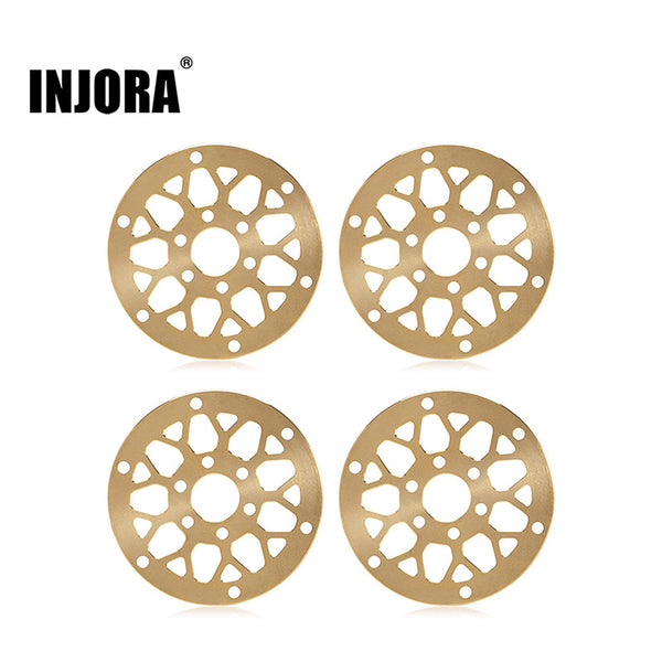 INJORA 4pcs Brass Wheel Faces for 1.3" ModuWheel