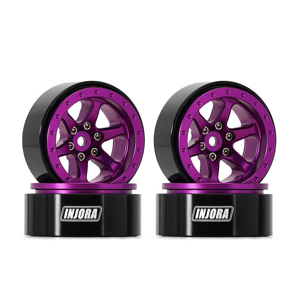INJORA 1.3" Aluminum Beadlock Wheels offset -4.05mm for 1/24 1/18 RC Crawlers (W1309)