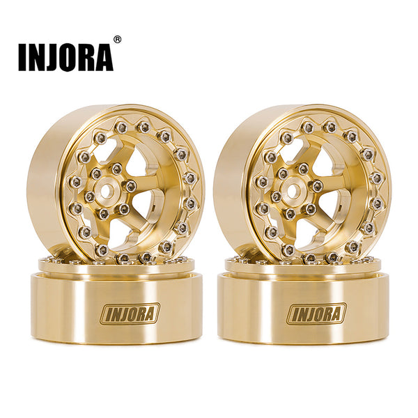 [US Warehouse] INJORA 1.3" Brass Beadlock Wheels for 1/24 1/18 RC Crawlers (W1310)