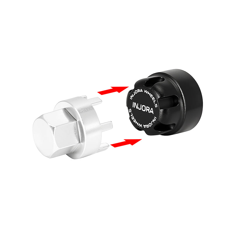 INJORA M2 Wheel Lock Nuts with Aluminum Cap for 1/24 SCX24 AX24 FCX24M
