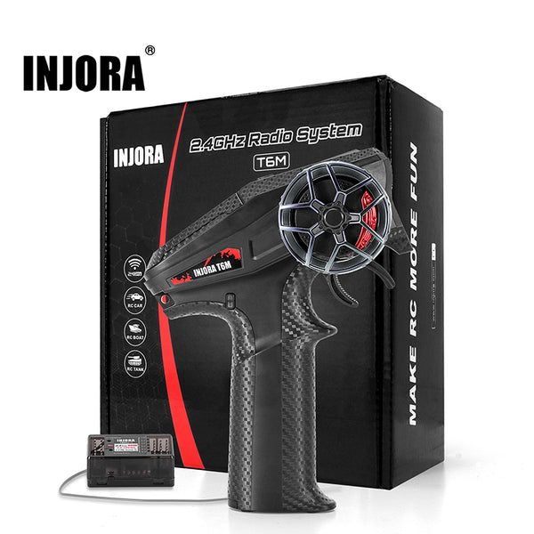 INJORA T6M 6CH 2.4GHz Micro Transmitter with Receiver Radio Controller for 1/24 1/18 RC Car