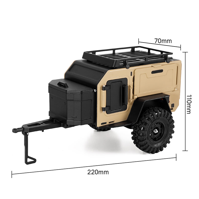 US Warehouse] INJORA Off-Road Camping Trailer for 1/18 1/24 RC Crawle