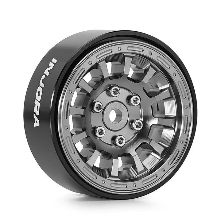 INJORA Jantes Beadlock 1.3 en aluminium Offset Négatif -5.25mm pour SCX24 TRX4M 1/24 1/18 RC Crawler