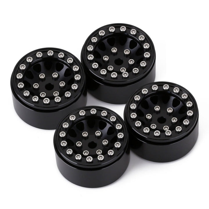 4PCS 1.0" 12-spoke Black Wheel Rims Top