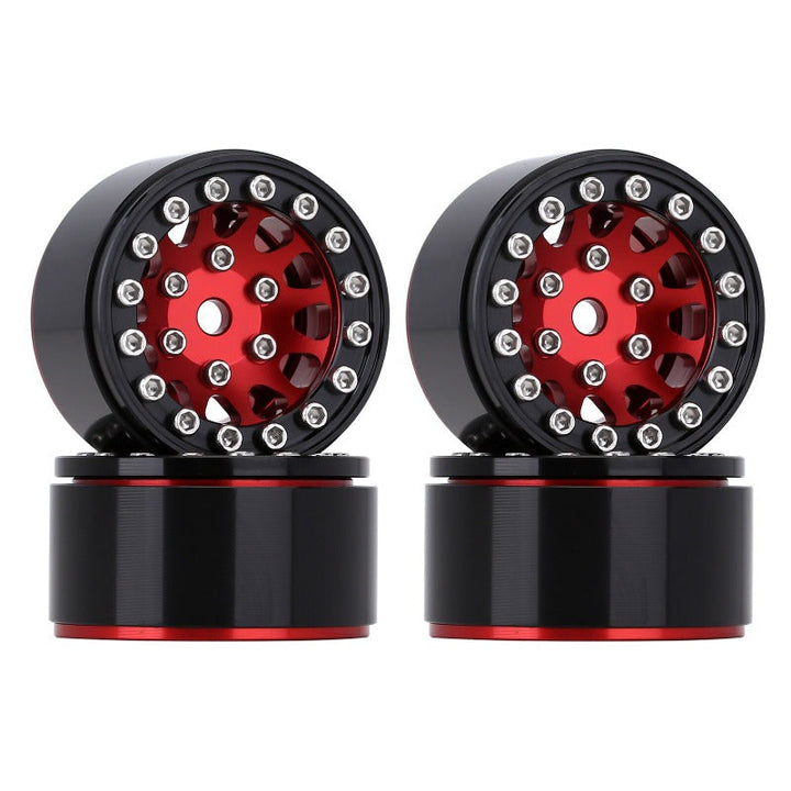 4PCS 1.0" 12-spoke Red Wheel Rims front