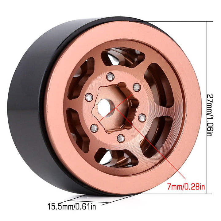 1.0" BRONZE Scx24 Wheel Rim back with size markings