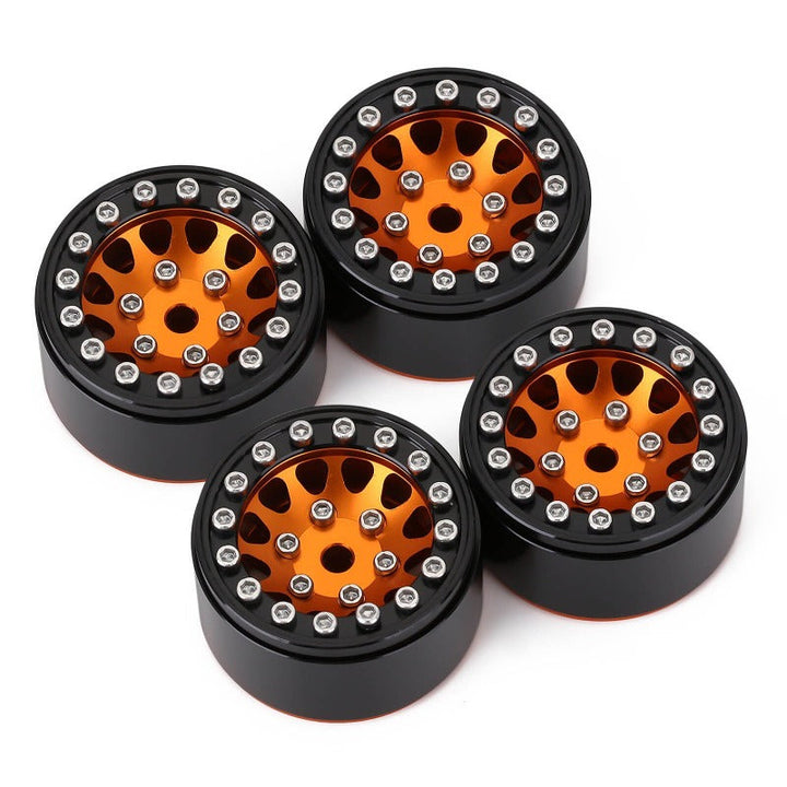 4PCS 1.0" 12-spoke Golden Wheel Rims Top