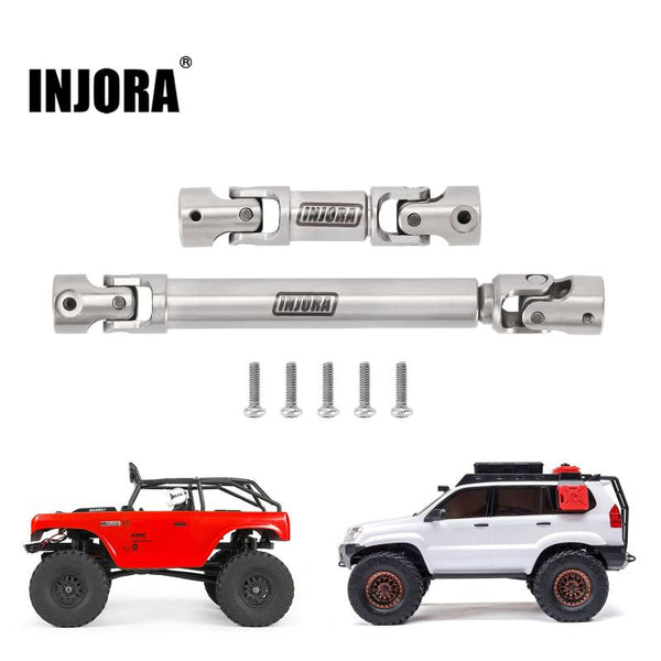 INJORA Stainless Steel Drive Shafts with D-Shaped Hole for SCX24 Deadbolt GX470